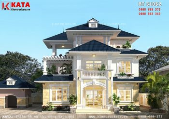 Thiết kế biệt thự đẹp 3 tầng mái thái tại Thanh Hóa – Mã số: BT 31052