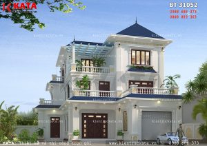 Thiết kế biệt thự mái thái 3 tầng tại Nam Định - Mã số: BT 31052