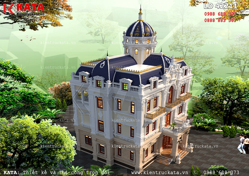 Mẫu thiết kế biệt thự lâu đài 4 tầng tại Hải Phòng – Mã số: LD 42211