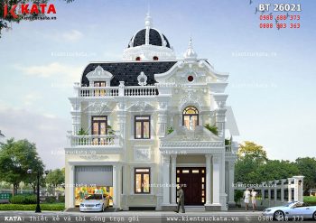 Thiết kế lâu đài 2 tầng tân cổ điển đẹp tại Móng Cái – Mã số: BT 26021