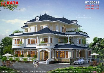 Mẫu thiết kế biệt thự 3 tầng mái thái tại Tuyên Quang – Mã số: BT 36012