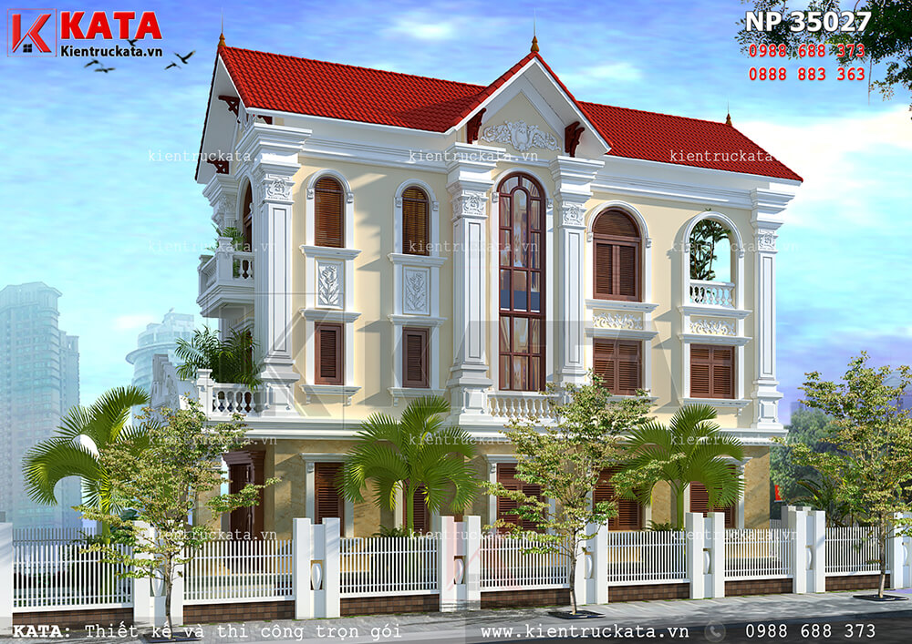 Một góc nhìn của mẫu thiết kế nhà lô phố tân cổ điển 3 tầng tại Hà Tĩnh