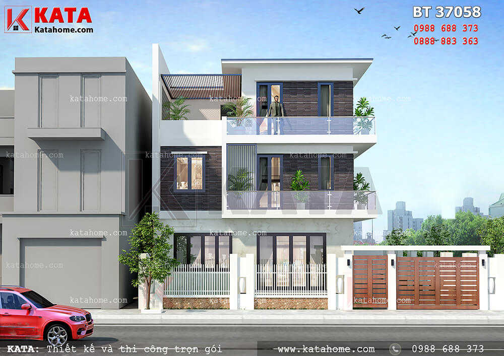 Biệt thự phố 3 tầng mặt tiền 10m hiện đại tại Thái Binh | Home designs  exterior, Kiến trúc, Nhà đương đại