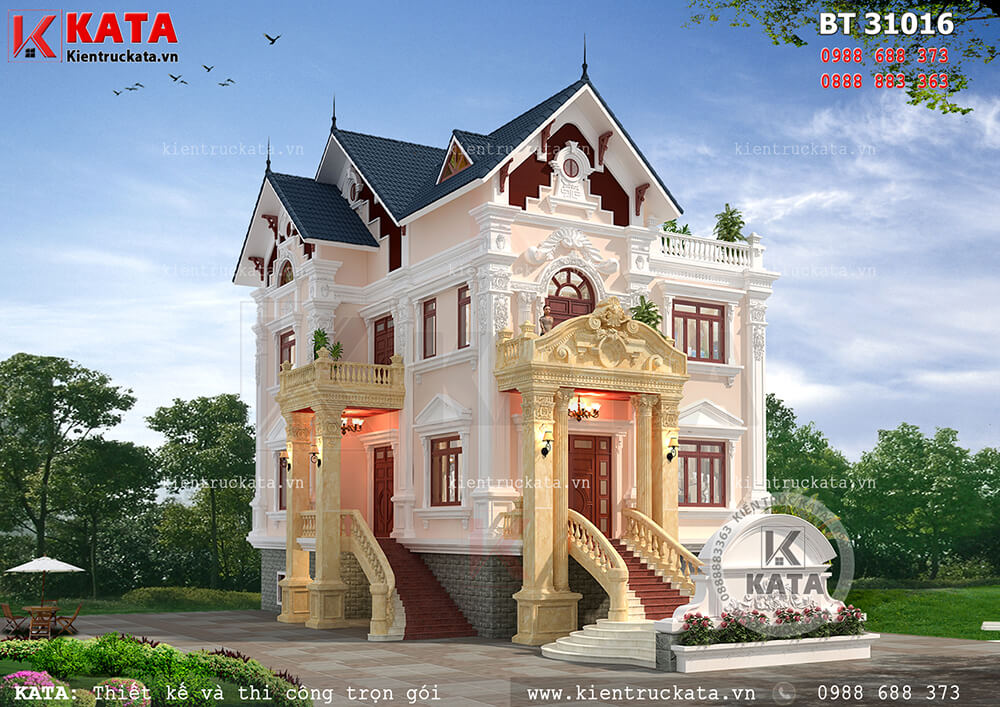 Thiết kế nhà 3 tầng kiến trúc tân cổ điển sang trọng và đẳng cấp tại Nam Định