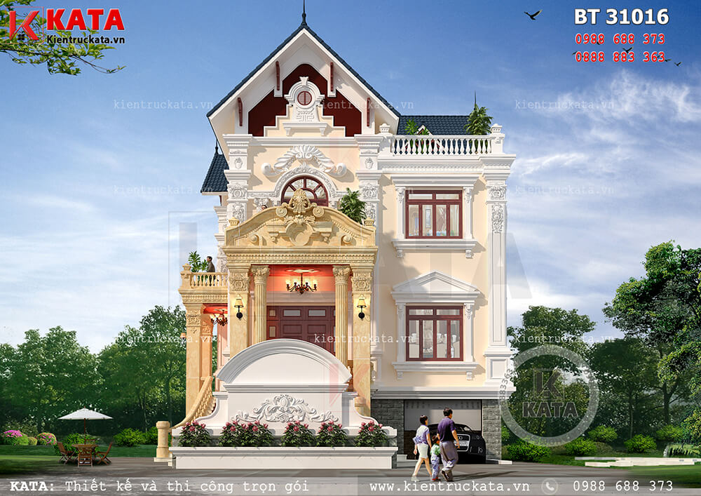 Một góc nhìn của mẫu thiết kế nhà 3 tầng kiến trúc tân cổ điển tại Nam Định