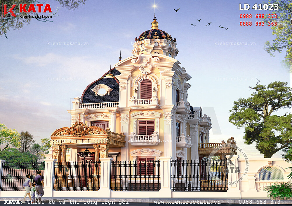 Biệt thự lâu đài đẹp 3 tầng kiến trúc cổ điển sang trọng tại Nam Định