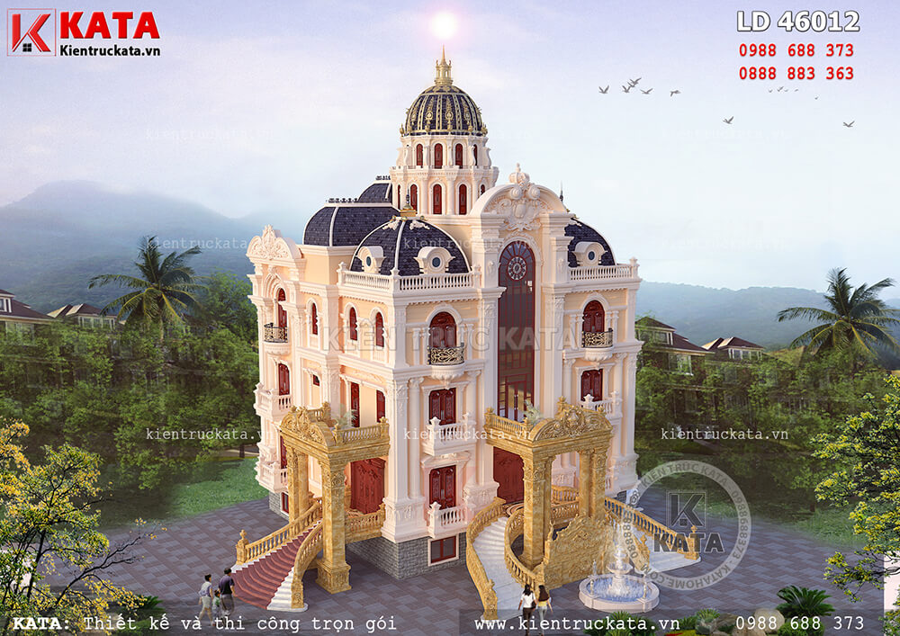 Không gian ngoại thất mẫu biệt thự lâu đài cổ điển tại Nam Định - Mã số: LD 46012