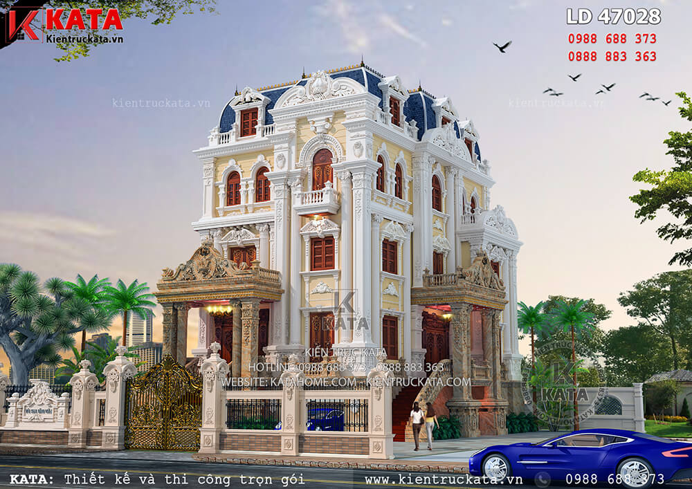 Thiết kế biệt thự 4 tầng tân cổ điển tại Hà Nội - Mã số: LD 47028