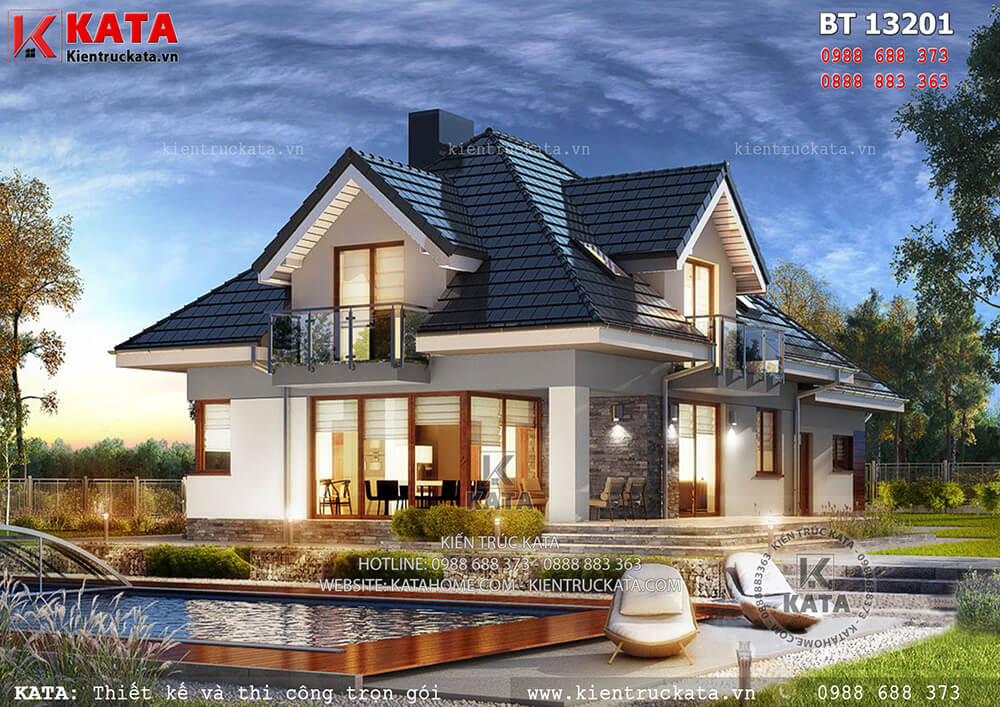 Mẫu thiết kế biệt thự nhà vườn mái nhật hiện đại, đẹp năm 2023 - Kiến Thiết  Việt