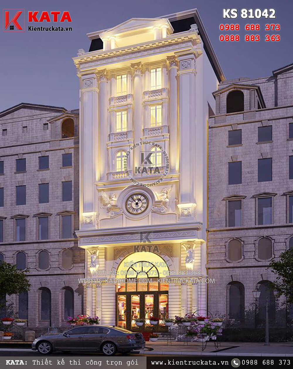 Một góc nhìn của mẫu khách sạn đẹp mặt tiền 10m tại Đà Nẵng