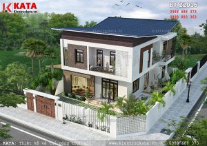 Các mẫu nhà đẹp 2 tầng mái chéo hiện đại tại Thái Bình – BT 22016