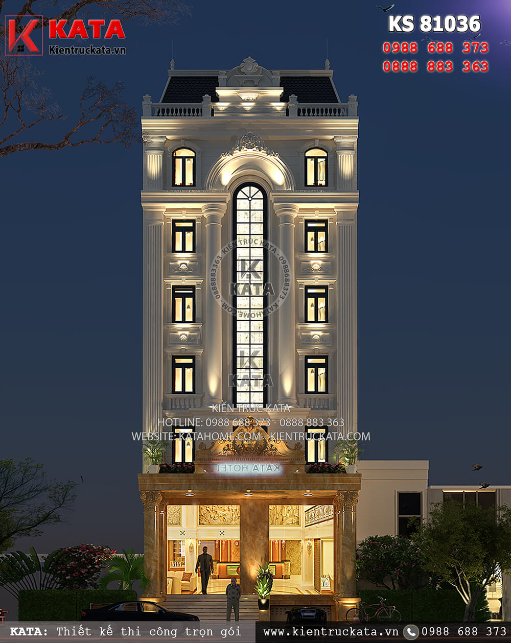 Thiết kế khách sạn 3 sao mặt tiền 12m tại Thanh Hóa sang trọng và đầy cuốn hút
