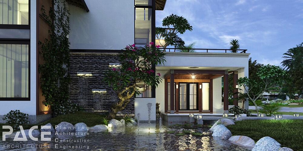 Một góc nhìn của mẫu thiết kế nhà villa 2 tầng tại Hà Nội