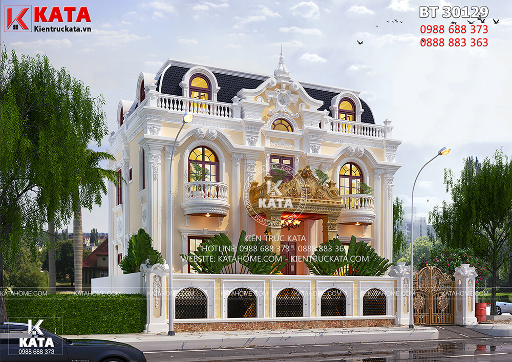 Mẫu nhà đẹp 3 tầng tân cổ điển kiểu Pháp tại Sài Gòn sang trọng và bề thế