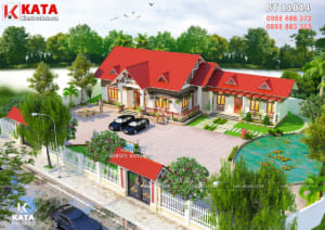 Thiết kế nhà 1 tầng mái thái đẹp tại Nam Định - Mã số: BT 11014