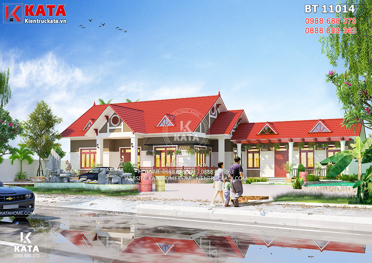 Một góc view của mẫu thiết kế nhà 1 tầng mái thái đẹp tại Nam Định