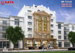 Thiết kế mặt tiền nhà hàng kiến trúc tân cổ điển tại Hà Nội - Phương án 2