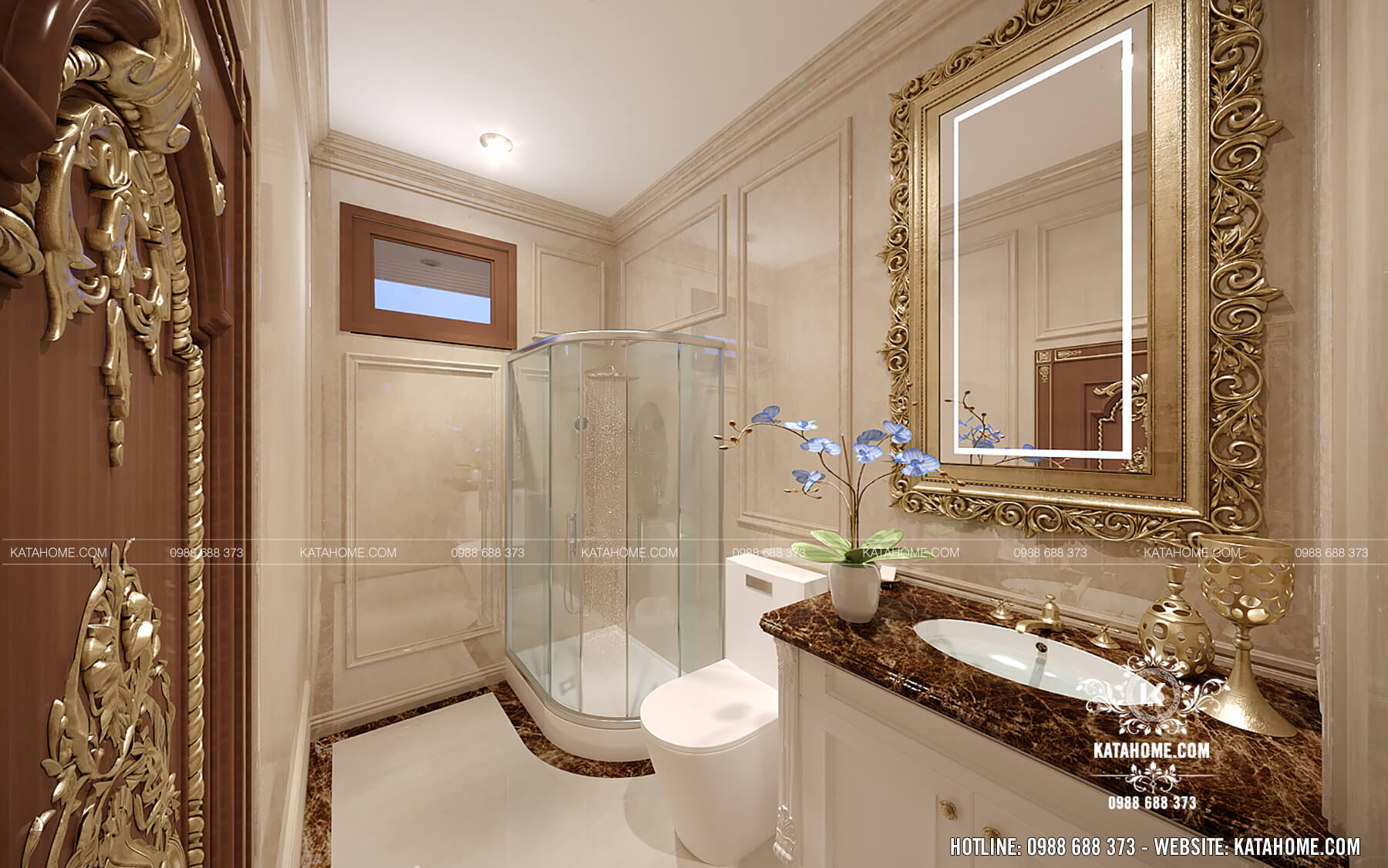 Thiết kế phòng tắm theo phong cách tân cổ điển  Nội Thất Hải Âu