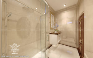 Hình ảnh: Phòng tắm và nhà vệ sinh phong cách tân cổ điển kết hợp nội thất hiện đại