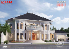 Bản vẽ thiết kế biệt thự 2 tầng tân cổ điển đẹp tại Bình Phước – BT 22008