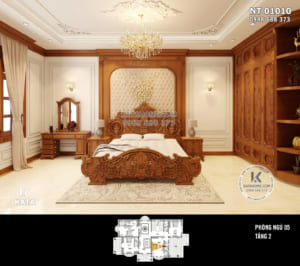 Hình ảnh: Phòng ngủ master nổi bật với các đồ gỗ tân cổ điển - NT 01010