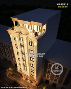 Hình ảnh: Góc view từ trên cao nhìn xuống của mẫu thiết kế khách sạn tân cổ điển 2 sao