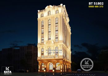 Mẫu thiết kế khách sạn đẹp 8 tầng tân cổ điển – Mã số: BT 51802