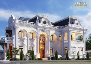 Mẫu biệt thự chữ L kiến trúc tân cổ điển đẹp