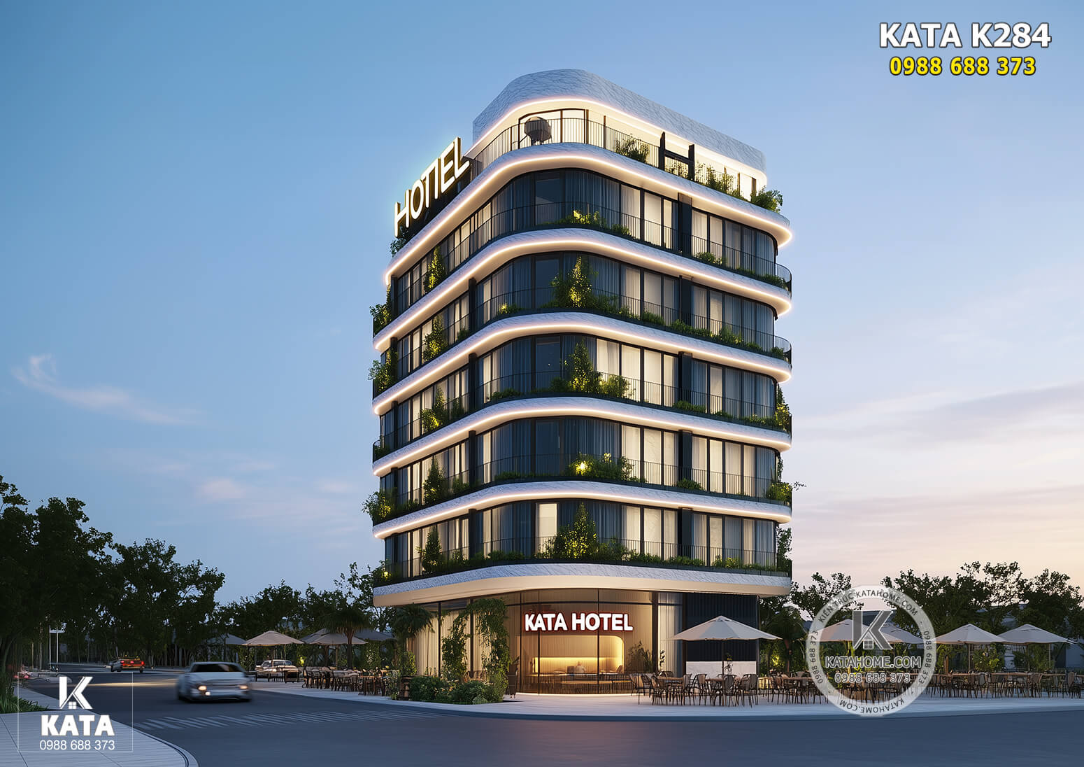 Một góc view đẹp mẫu khách sạn 3 sao hiện đại đẹp