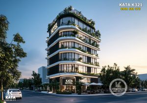 Phối cảnh 3D ngoại thất mẫu khách sạn hiện đại 4 sao đẹp