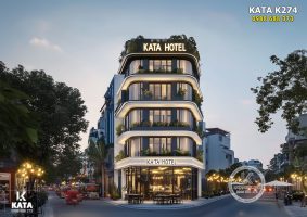 Thiết kế khách sạn kết hợp cafe tại lô góc 3 mặt tiền