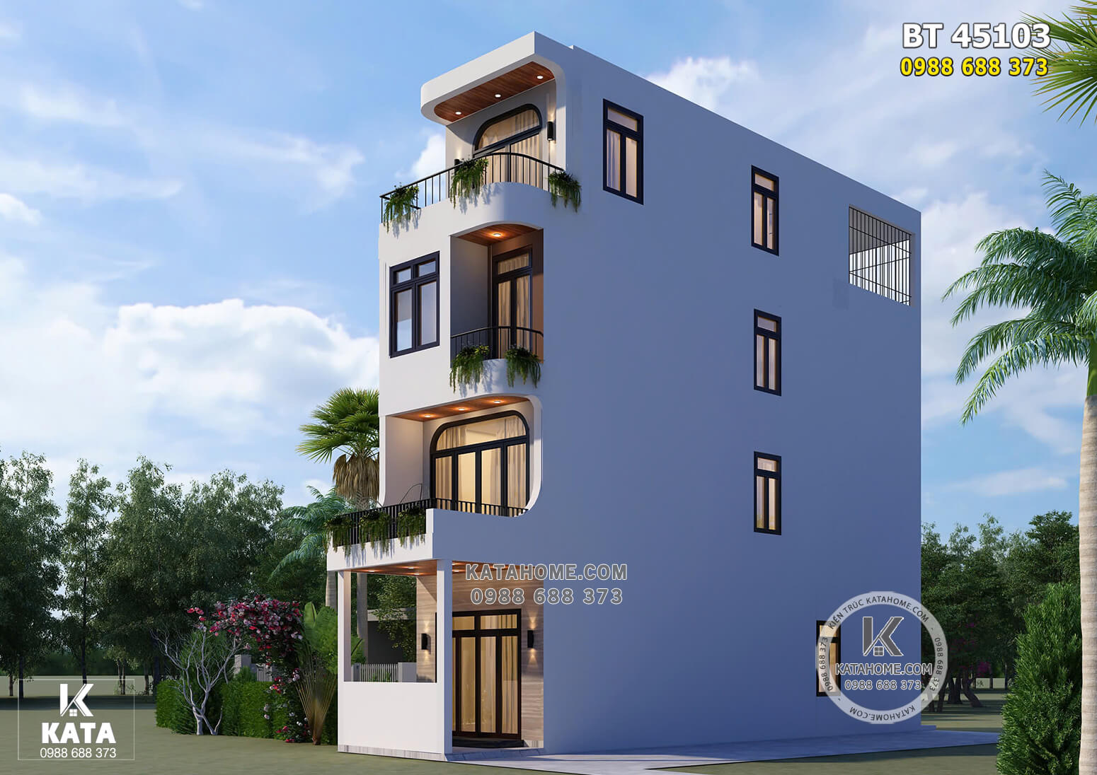Một góc view đẹp mẫu thiết kế nhà ống hiện đại 4 tầng đẹp