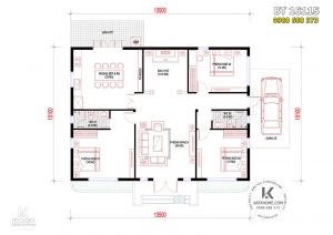 Mặt bằng công năng nội thất mẫu nhà 1 tầng 120m2 đẹp