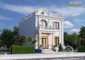 Một góc view đẹp mẫu thiết không gian ngoại thất nhà 2 tầng tân cổ điển