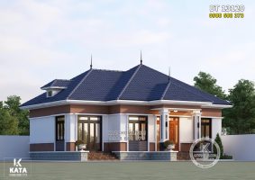Mẫu nhà mái Nhật 1 tầng 130m2 3 phòng ngủ đẹp – Mã số: BT 13120