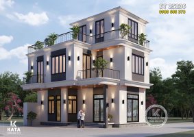 Thiết kế nhà 3 tầng hiện đại đơn giản đẹp – Mã số: BT 25236